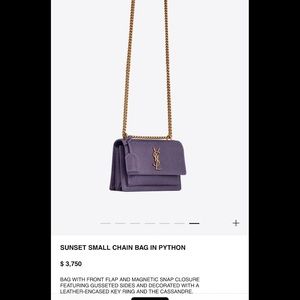 Ysl saint Laurent python sunset bag